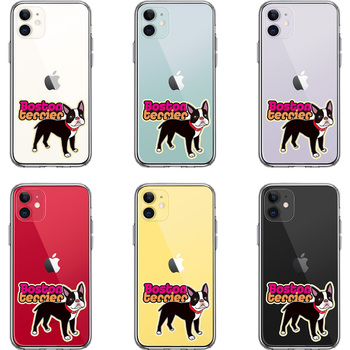 iPhone11 case clear Boston terrier 3 smartphone case side soft the back side hard hybrid -1