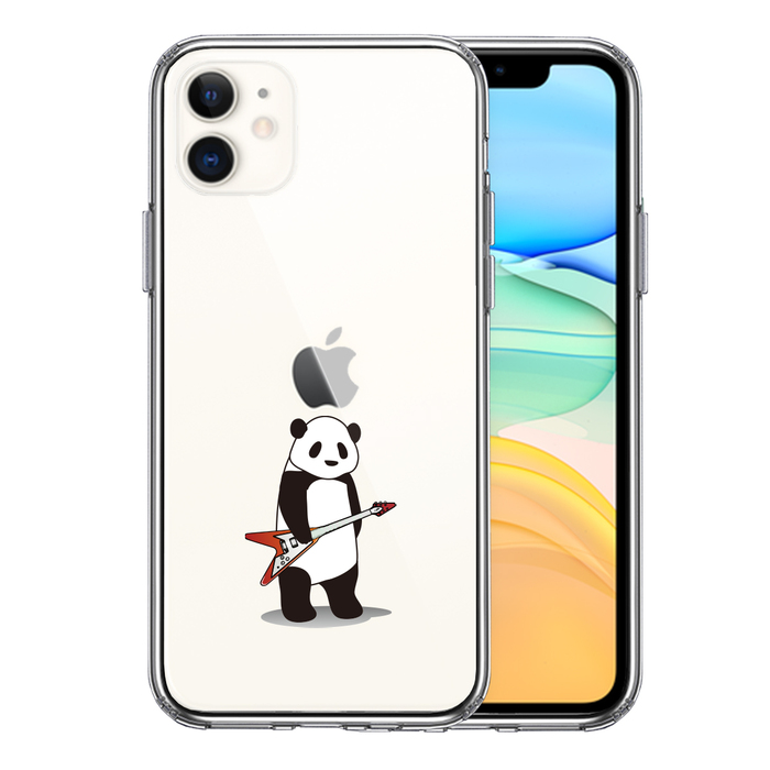 iPhone11 case clear electric guitar Panda smartphone case side soft the back side hard hybrid -0