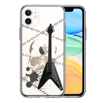 iPhone11 case clear electric guitar Skull smartphone case side soft the back side hard hybrid -0