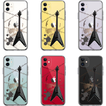 iPhone11 case clear electric guitar Skull smartphone case side soft the back side hard hybrid -1