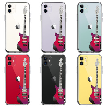 iPhone11 case clear electric guitar smartphone case side soft the back side hard hybrid -1