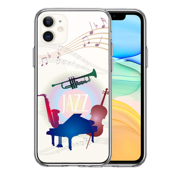 iPhone11 case clear JAZZ 1 musical instruments sound . smartphone case side soft the back side hard hybrid -0