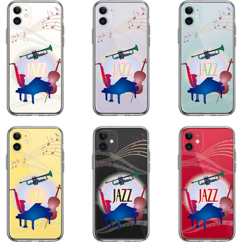 iPhone11 case clear JAZZ 1 musical instruments sound . smartphone case side soft the back side hard hybrid -1