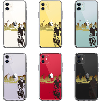iPhone11 ケース クリア スポーツサイクリング 男子2 スマホケース 側面ソフト 背面ハード ハイブリッド-1