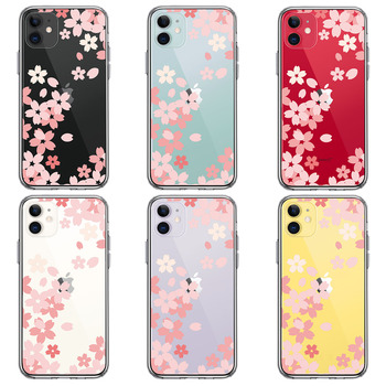 iPhone11 ケース クリア 桜 スマホケース 側面ソフト 背面ハード ハイブリッド-1