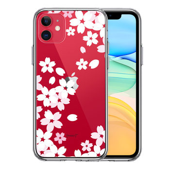 iPhone11 case clear Sakura white smartphone case side soft the back side hard hybrid -0