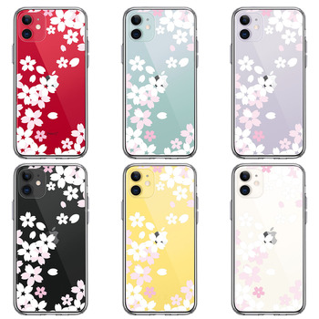 iPhone11 case clear Sakura white smartphone case side soft the back side hard hybrid -1