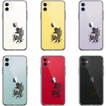 iPhone11 кейс прозрачный чёрный обыкновенный карп смартфон кейс боковая сторона soft задняя сторона твердый hybrid -1