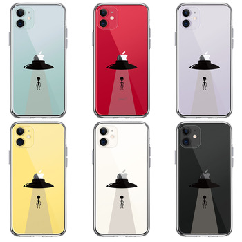 iPhone11 ケース クリア UFO 帰艦 スマホケース 側面ソフト 背面ハード ハイブリッド-1