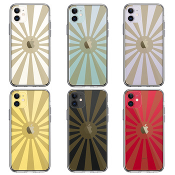 iPhone11 ケース クリア 旭日旗 太陽 日本 スマホケース 側面ソフト 背面ハード ハイブリッド-1