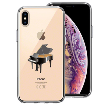 iPhoneX ケース iPhoneXS ケース クリア ジャケット ピアノ スマホケース ハイブリッド-0