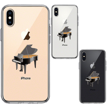 iPhoneX ケース iPhoneXS ケース クリア ジャケット ピアノ スマホケース ハイブリッド-1
