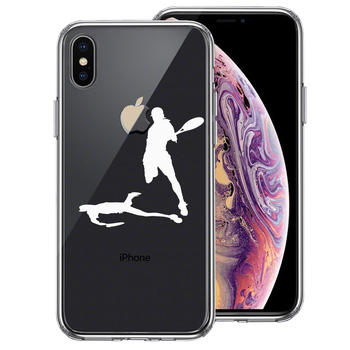 iPhoneX case iPhoneXS case clear tennis s mash white smartphone case hybrid -0