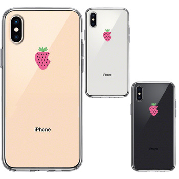 iPhoneX case iPhoneXS case clear strawberry . smartphone case hybrid -1