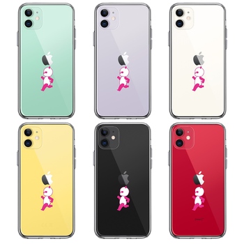 iPhone11 case clear pink Panda Panda small running smartphone case side soft the back side hard hybrid -1