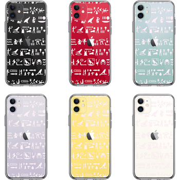 iPhone11 case clear hiero grif . shape character . peach smartphone case side soft the back side hard hybrid -1