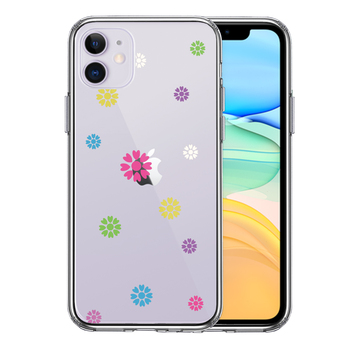 iPhone11 case clear colorful floral print smartphone case side soft the back side hard hybrid -0