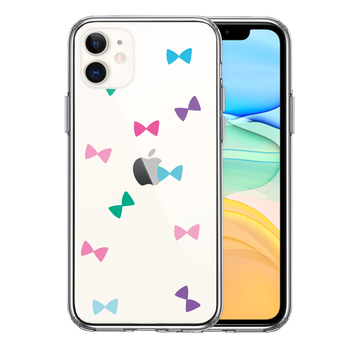 iPhone11 ケース クリア リボン スマホケース 側面ソフト 背面ハード ハイブリッド-0