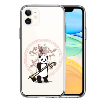 iPhone11 case clear .. Panda two . smartphone case side soft the back side hard hybrid -0