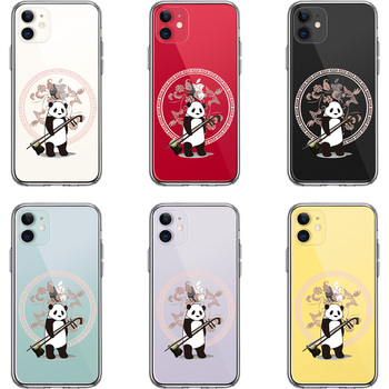 iPhone11 case clear .. Panda two . smartphone case side soft the back side hard hybrid -1