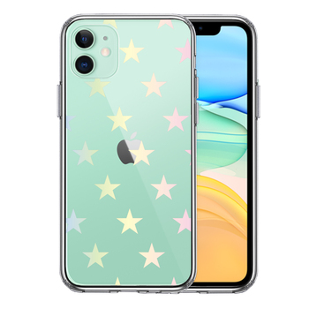 iPhone11 case clear star Star pastel Rainbow smartphone case side soft the back side hard hybrid -0