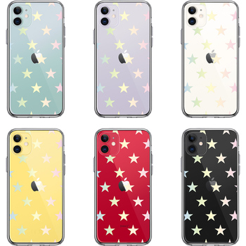 iPhone11 case clear star Star pastel Rainbow smartphone case side soft the back side hard hybrid -1