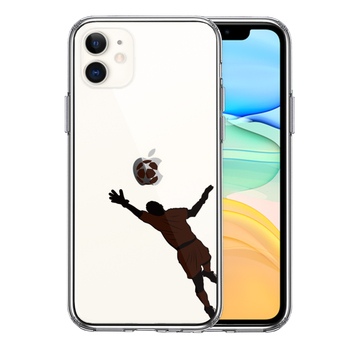 iPhone11 case clear soccer super save smartphone case side soft the back side hard hybrid -0