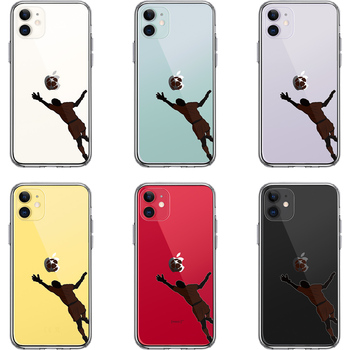 iPhone11 case clear soccer super save smartphone case side soft the back side hard hybrid -1