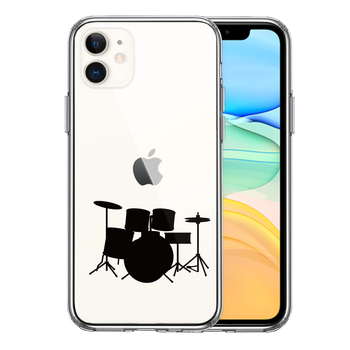 iPhone11 ケース クリア ドラム スマホケース 側面ソフト 背面ハード ハイブリッド-0