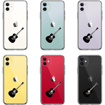 iPhone11 ケース クリア フォークギター スマホケース 側面ソフト 背面ハード ハイブリッド-1