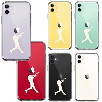 iPhone11 case clear baseball batter white smartphone case side soft the back side hard hybrid -1