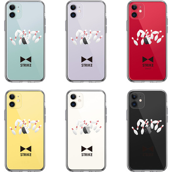 iPhone11 ケース クリア ボウリング スマホケース 側面ソフト 背面ハード ハイブリッド-1