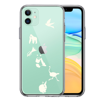 iPhone11 case clear animal .... white smartphone case side soft the back side hard hybrid -0