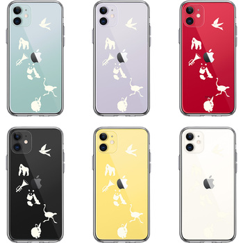 iPhone11 case clear animal .... white smartphone case side soft the back side hard hybrid -1