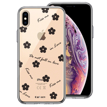 iPhoneX case iPhoneXS case flower black smartphone case hybrid -0