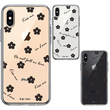 iPhoneX case iPhoneXS case flower black smartphone case hybrid -1