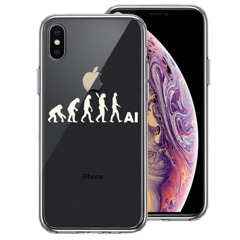 iPhoneX case iPhoneXS case evolution theory white smartphone case hybrid -0