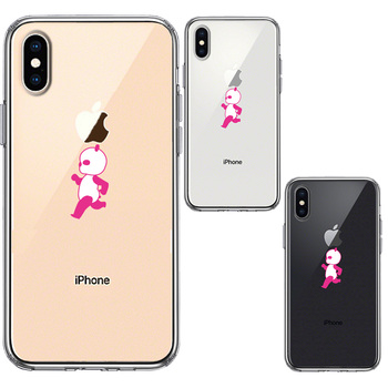 iPhoneX case iPhoneXS case pink Panda Panda small running smartphone case hybrid -1