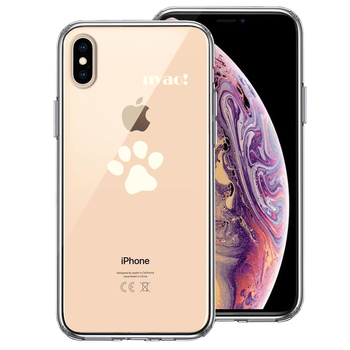 iPhoneX ケース iPhoneXS ケース ねこ 猫 肉球 足跡 ライトイエロー スマホケース ハイブリッド-0