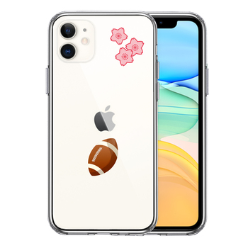 iPhone11 case clear rugby Sakura Sakura smartphone case side soft the back side hard hybrid -0