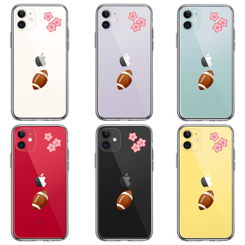 iPhone11 case clear rugby Sakura Sakura smartphone case side soft the back side hard hybrid -1