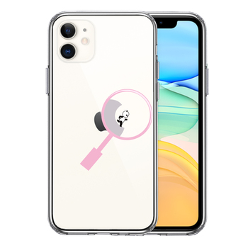 iPhone11 case clear good saw . Panda small running middle smartphone case side soft the back side hard hybrid -0