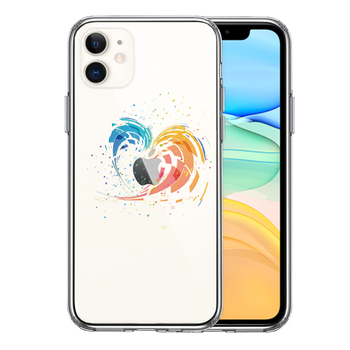iPhone11 ケース クリア 幾何学 ハート スマホケース 側面ソフト 背面ハード ハイブリッド-0
