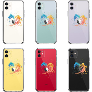 iPhone11 ケース クリア 幾何学 ハート スマホケース 側面ソフト 背面ハード ハイブリッド-1