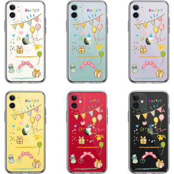 iPhone11 ケース クリア party パーティー スマホケース 側面ソフト 背面ハード ハイブリッド-1