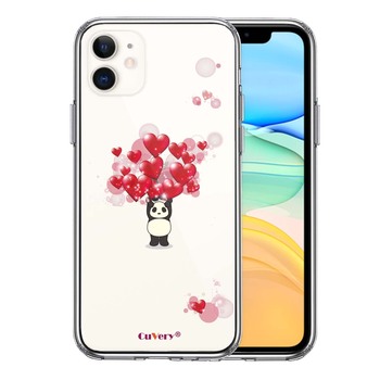 iPhone11 case clear Panda Heart weight .. average feeling 2 smartphone case side soft the back side hard hybrid -0