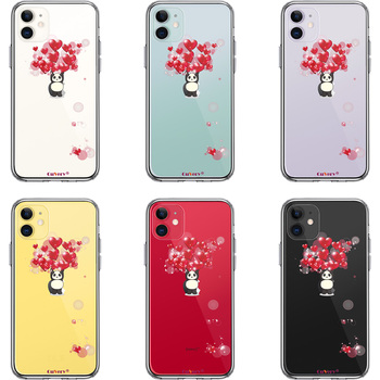 iPhone11 case clear Panda Heart weight .. average feeling 2 smartphone case side soft the back side hard hybrid -1