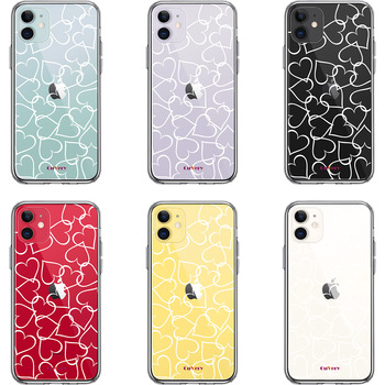 iPhone11 case clear Heart white smartphone case side soft the back side hard hybrid -1