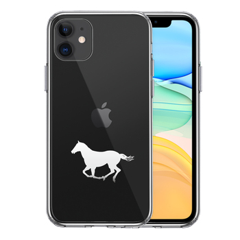 iPhone11 case clear horse Sara Brett white horse smartphone case side soft the back side hard hybrid -0