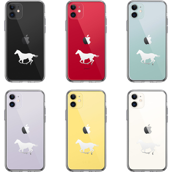 iPhone11 case clear horse Sara Brett white horse smartphone case side soft the back side hard hybrid -1